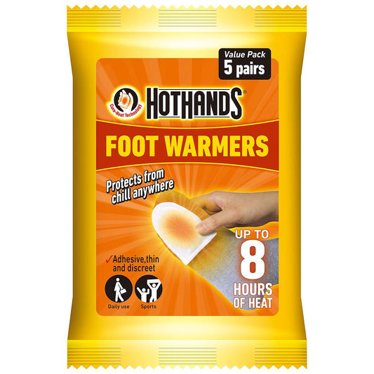 HotHands Toe Warmers from HotHands sporting goods brand, showing packs of warmers for cold weather footwear.