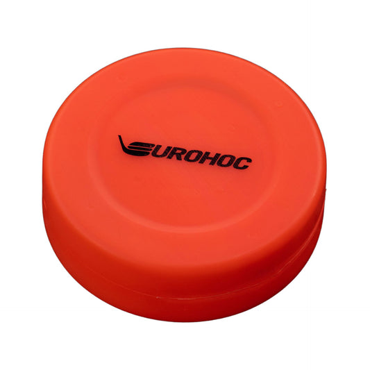 Eurohoc hockey puck for sporting goods, showing a standard black rubber puck used in ice hockey games.