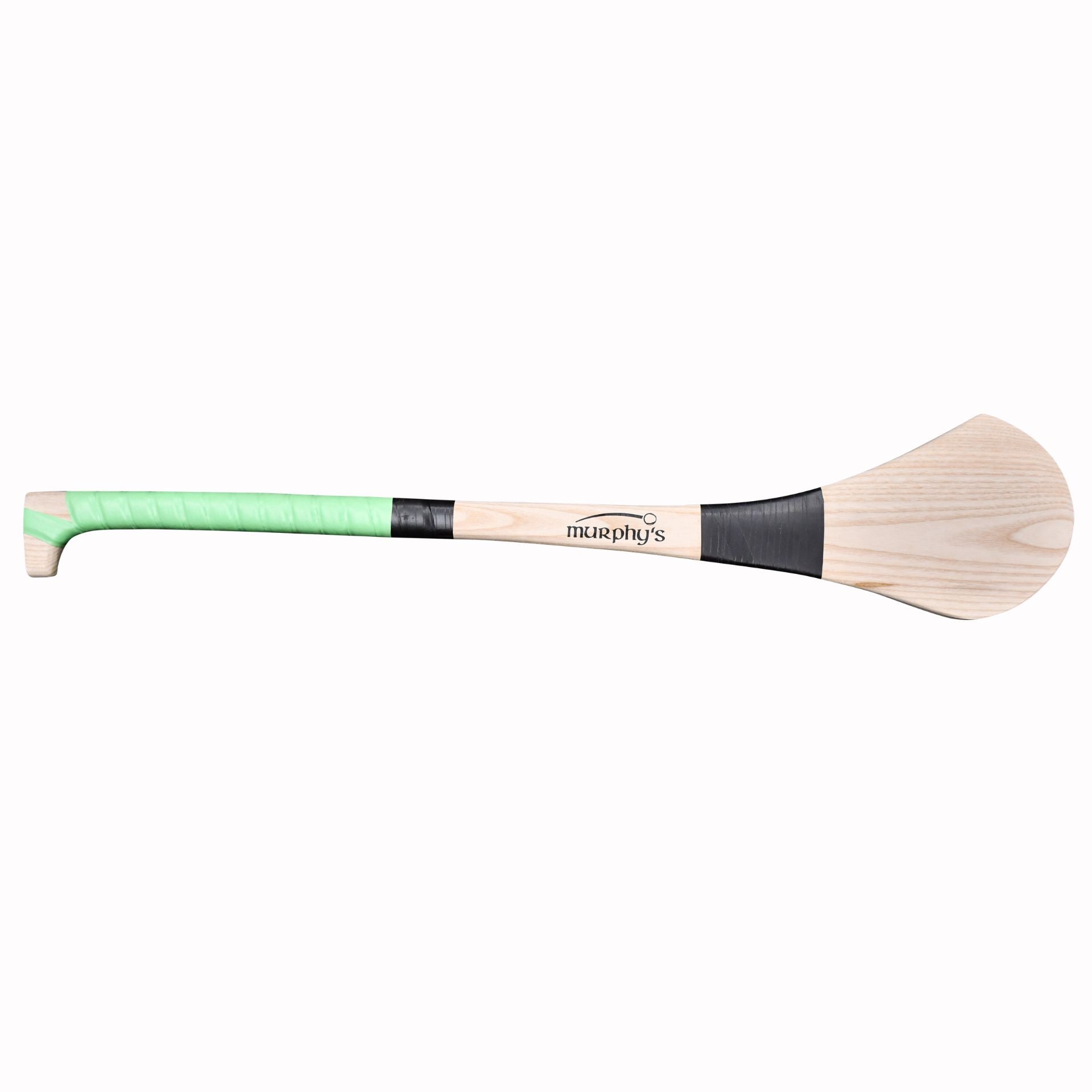 Murphy's Intro Gripped Ash Hurling Stick for hurling, showing the wooden handle and brand logo on the sporting equipment
