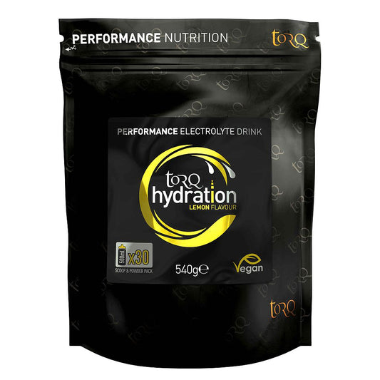 Torq Hydration Drink 540g pouch for sports hydration with a bright label, showing the product packaging and brand logo.