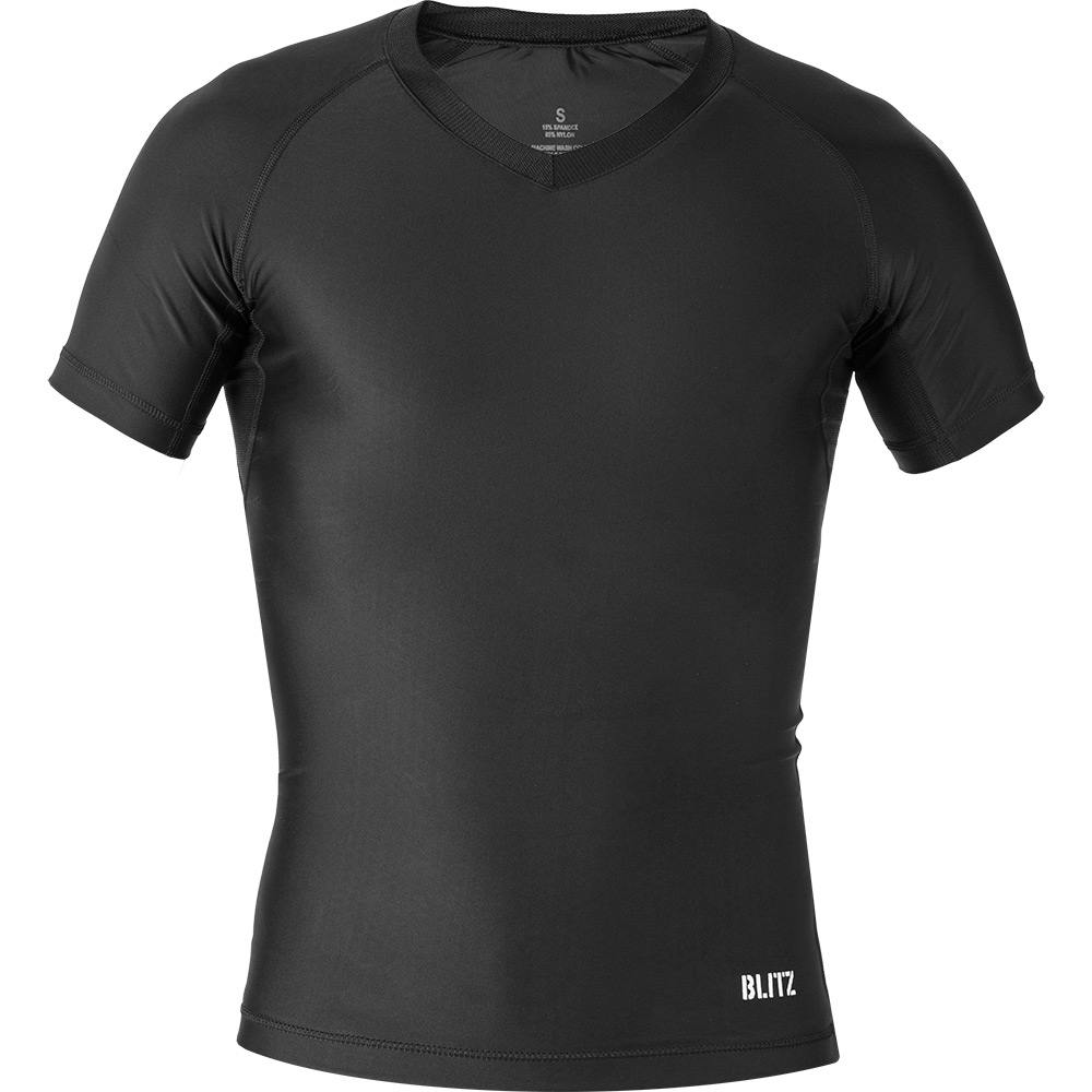 Blitz Hybrid V-Neck Short Sleeved Compression Top - Black