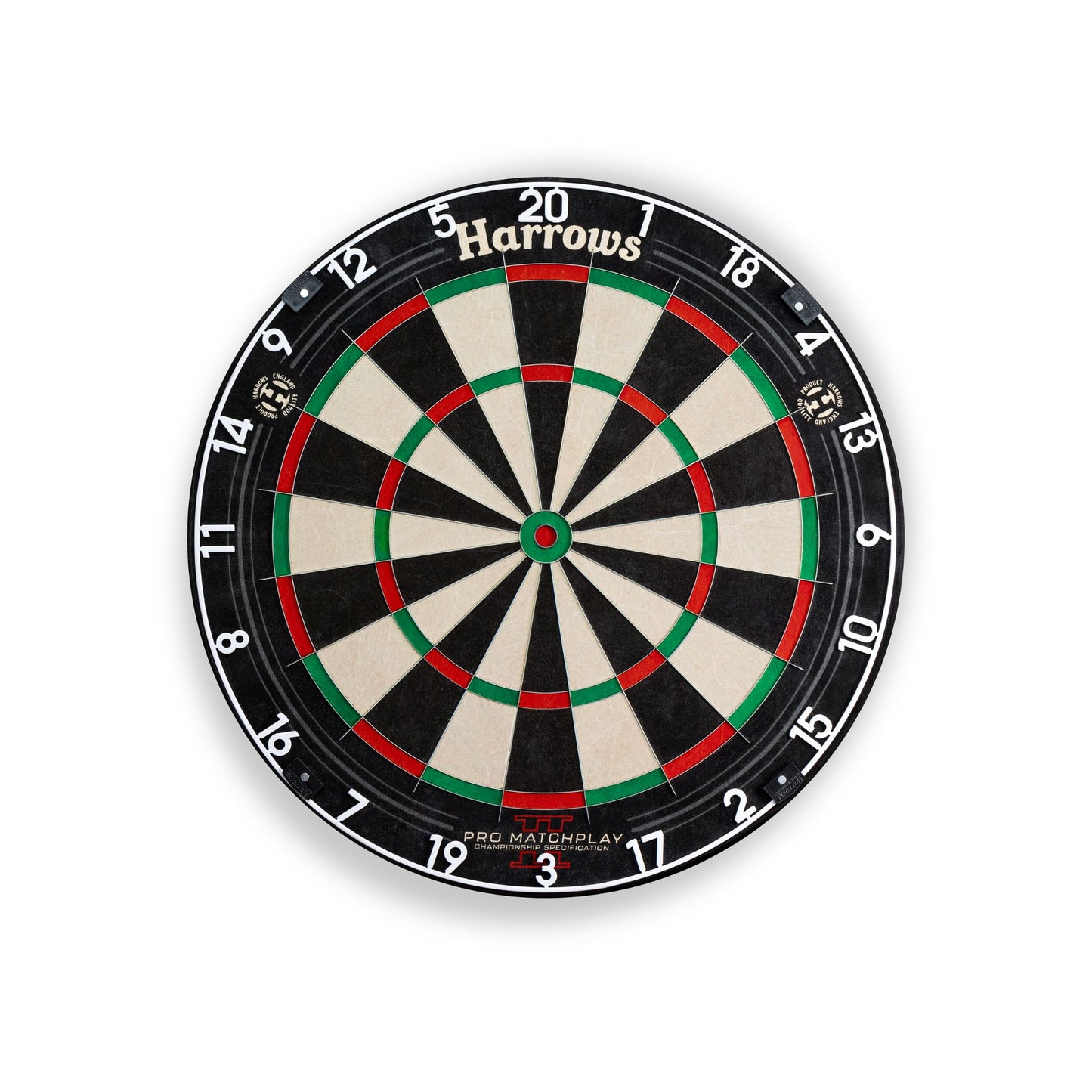 Harrows Pro Matchplay 2 Bristle Dartboard with scoring sections and target areas for professional darts gameplay.