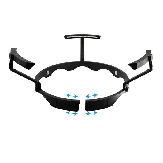 Harrows Trilight ultra-bright LED dartboard lighting system with three adjustable light rings for enhanced visibility during darts.