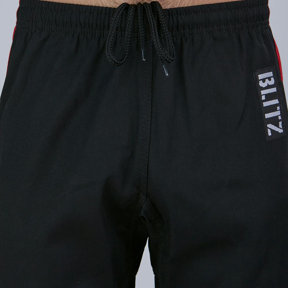 Blitz Junior Martial Arts Suit - Black / Red - 8oz