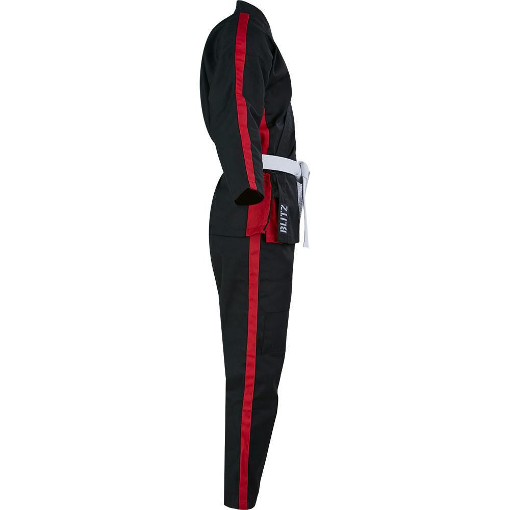 Blitz Junior Martial Arts Suit - Black / Red - 8oz