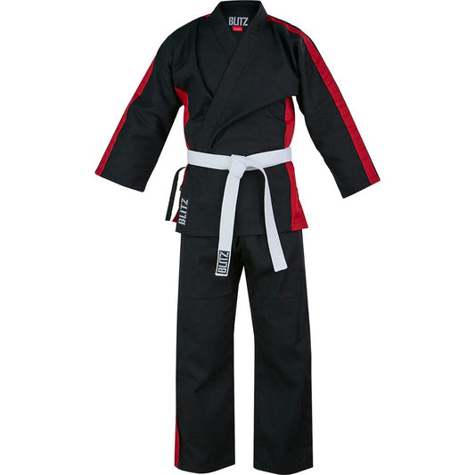 Blitz Junior Martial Arts Suit - Black / Red - 8oz