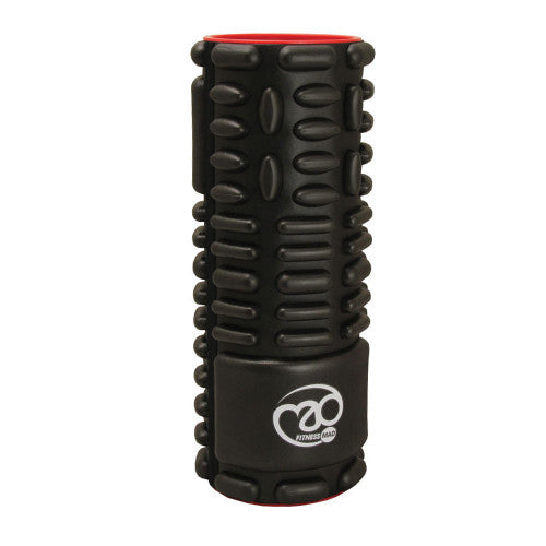 Fitness Mad Vari-Massage Foam Roller for sports recovery, textured surface for muscle relief and myofascial release.