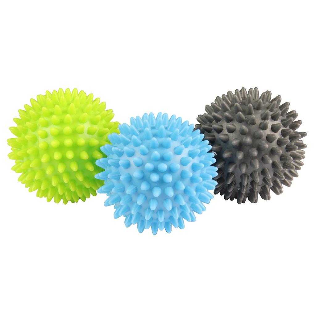 Fitness Mad Spikey Massage Ball set of 3 for muscle relief and massage, sporting goods for fitness and recovery.