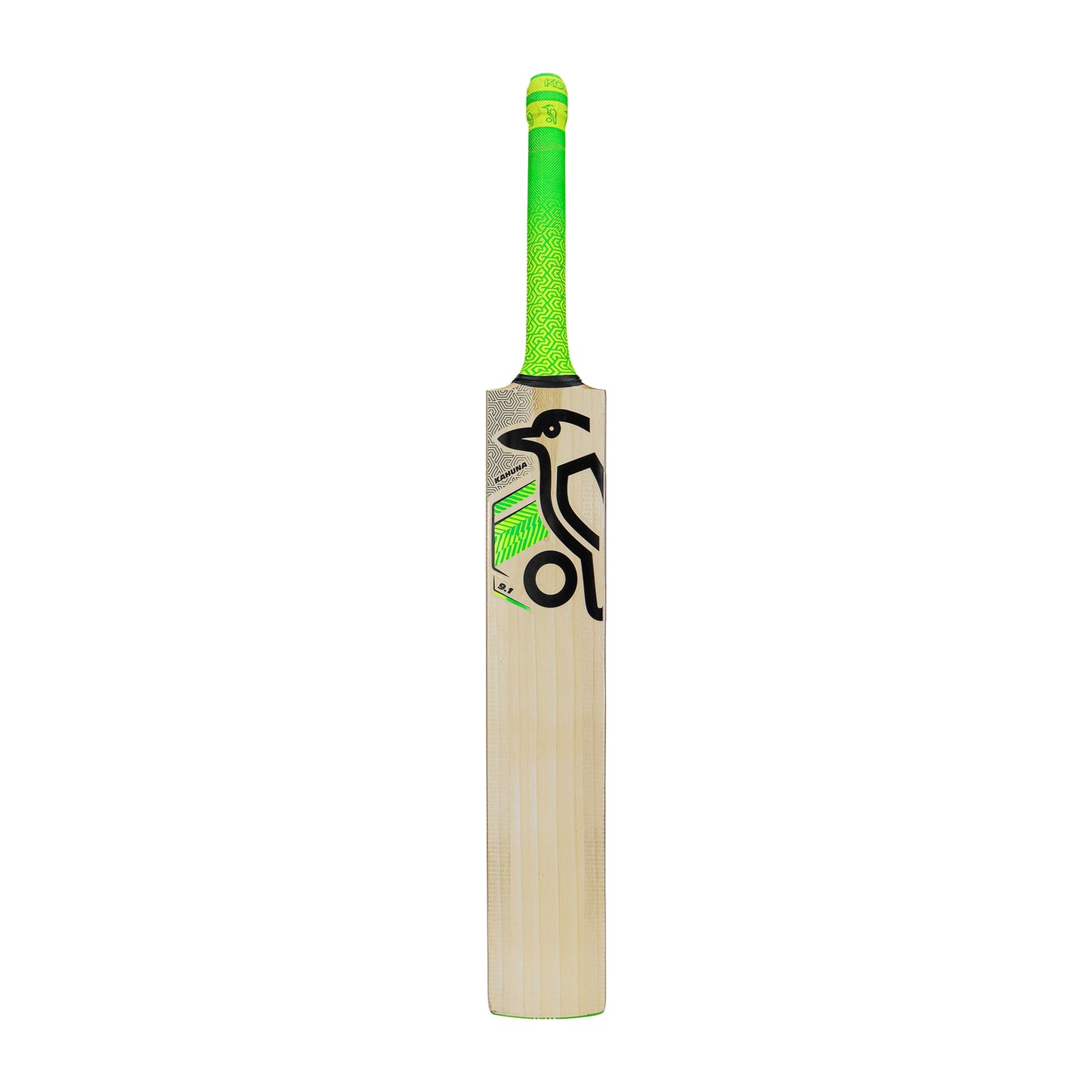 Kookaburra Kahuna 9.1 cricket bat with wooden handle and branded logo, designed for high performance in cricket matches.
