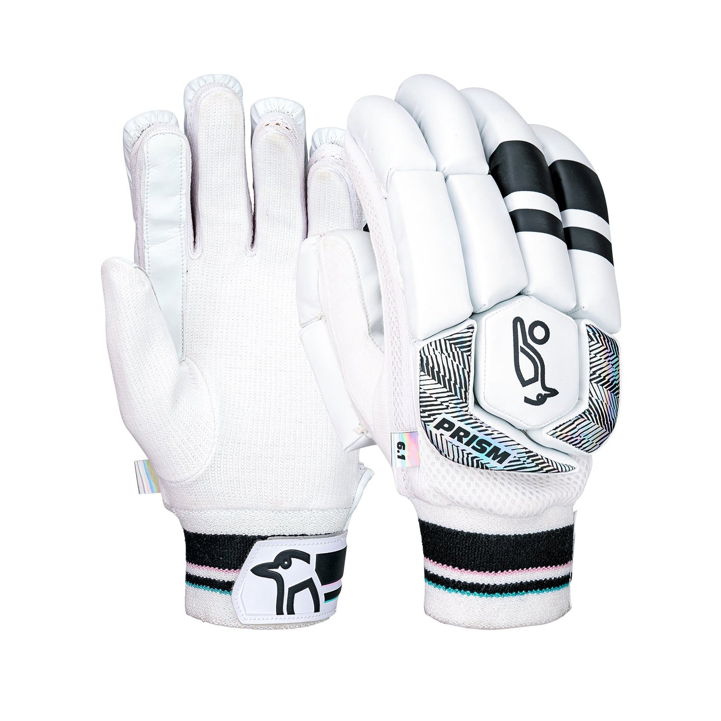 Kookaburra Batting Glove Prism 6.1 for cricket, showing padded finger protection and adjustable wrist strap.