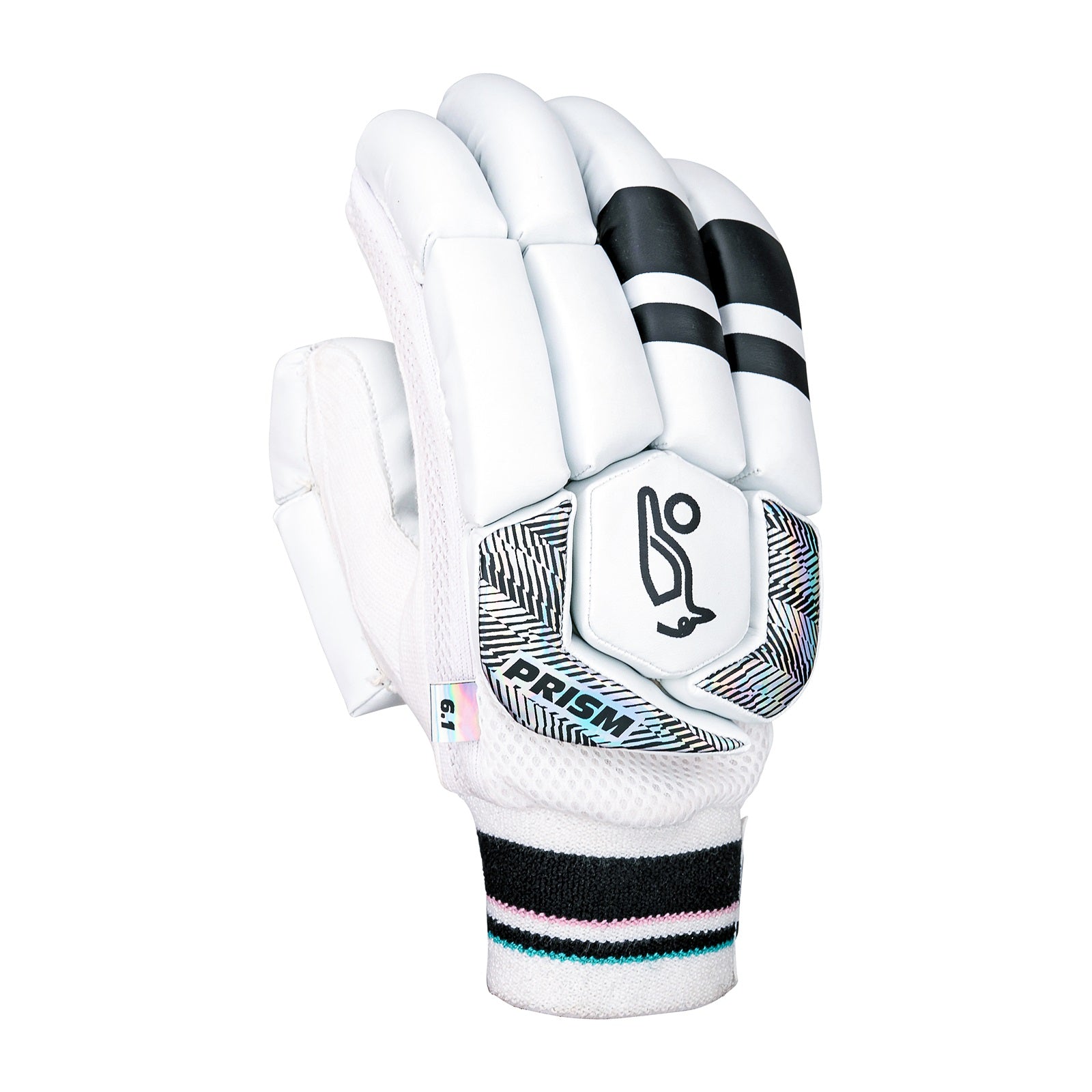 Kookaburra Batting Glove Prism 6.1 for cricket, showing the protective padding and adjustable strap design.