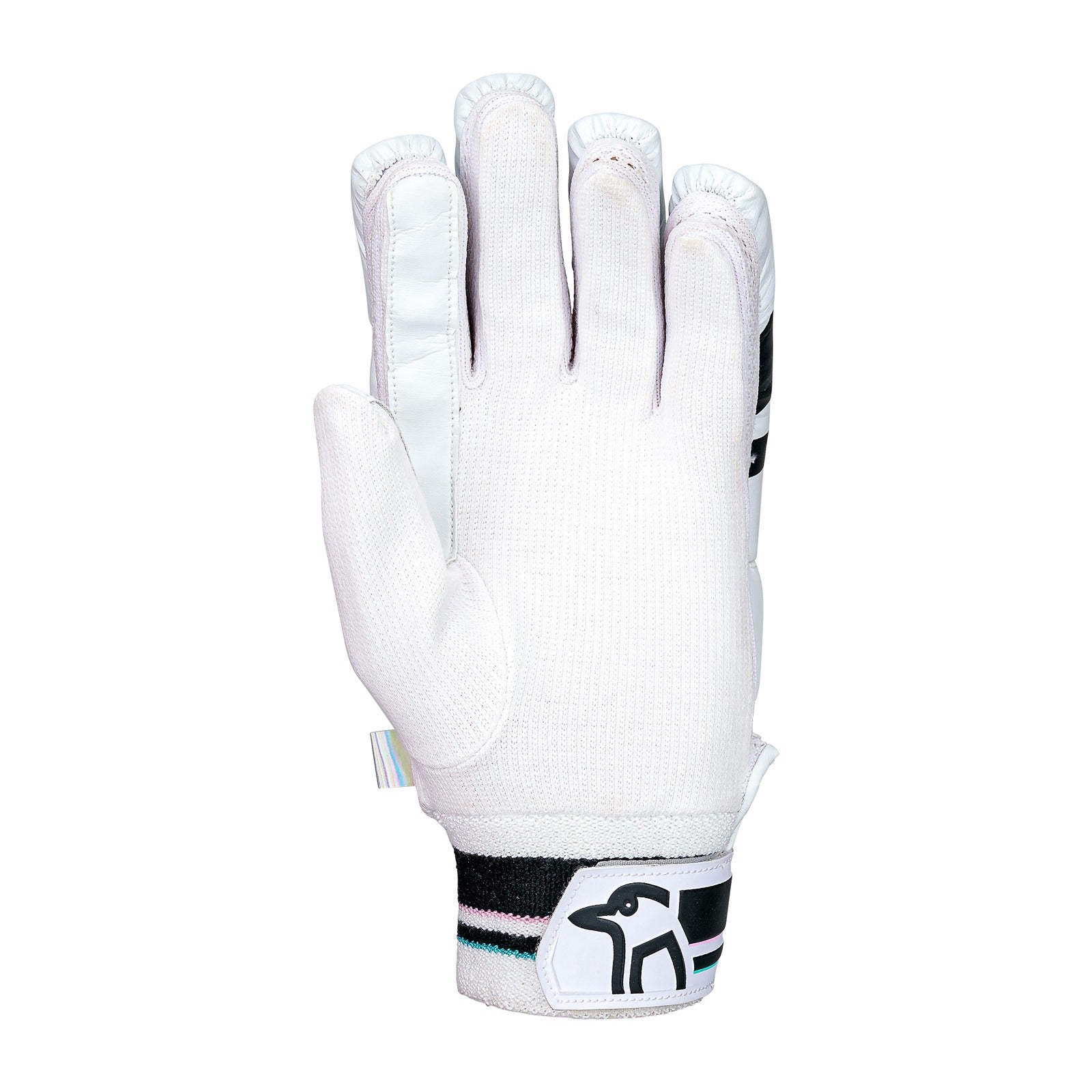 Kookaburra Batting Glove Prism 6.1 for cricket, showing padded palm and adjustable wrist strap in a close-up image.