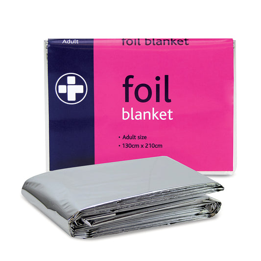 Six Koolpak emergency foil blankets, 130 x 210cm, lightweight thermal survival blankets for outdoor and sporting use.