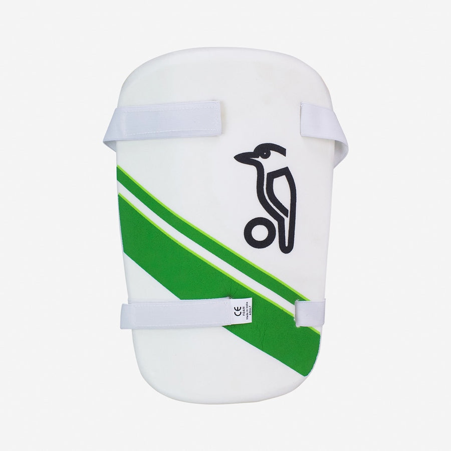 Kookaburra 500 cricket thigh guard featuring padded protection and adjustable straps for secure fit during matches