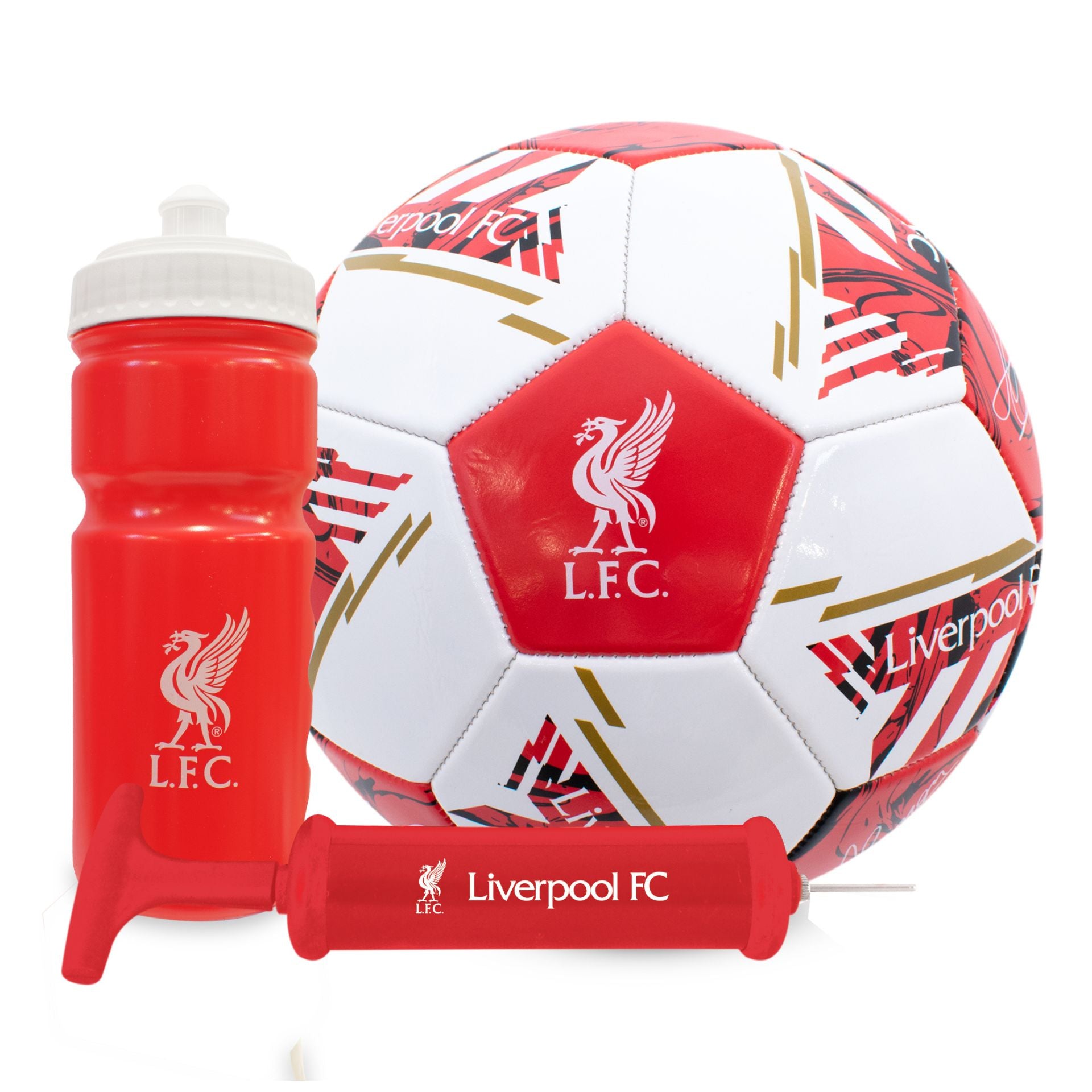Team Merchandise signature gift set with sporting goods, including branded apparel and accessories, arranged on a clean background.