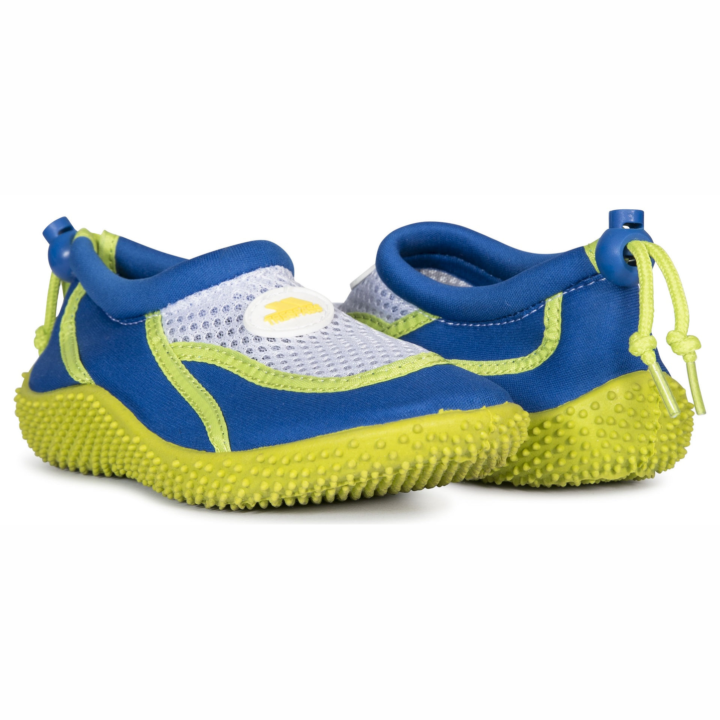 Kids' aqua shoes by Trespass, Squidder model, featuring bright colors and slip-resistant soles perfect for water activities.