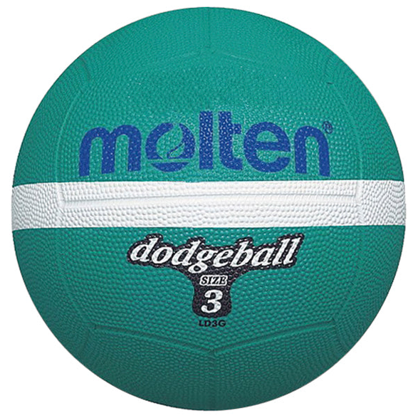 Molten LD3G dodgeball in bright orange with black accents, designed for indoor and outdoor dodgeball games.
