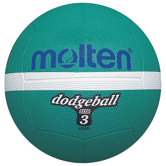 Molten LD3G dodgeball in bright orange with black accents, designed for indoor and outdoor dodgeball games.