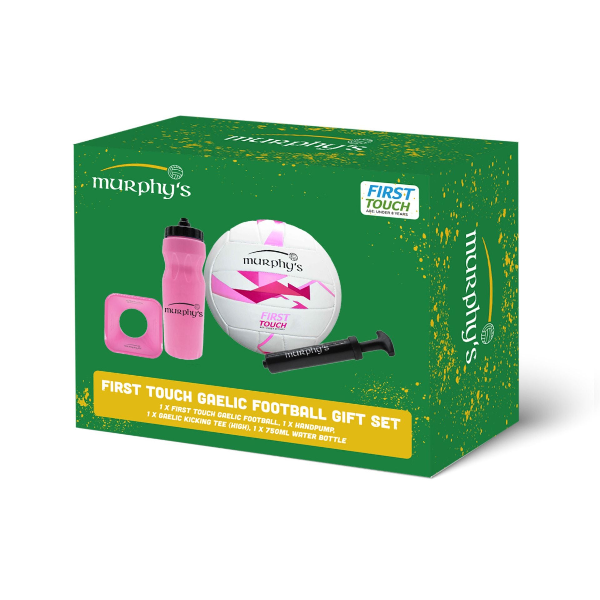 Murphy's Gaelic football gift set including a Gaelic football, pump, and carrying bag, perfect for Gaelic sports enthusiasts.