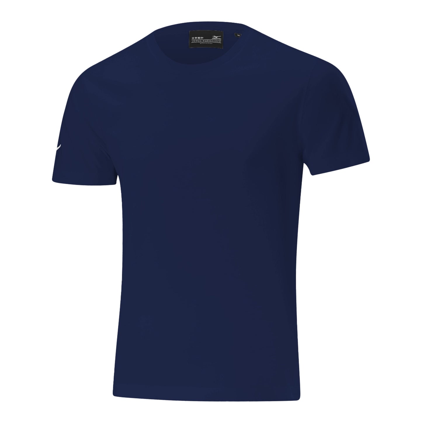 Mizuno Shizuoka Free Time T-shirt displayed on a hanger, featuring the Mizuno logo and casual fit in a soft fabric.