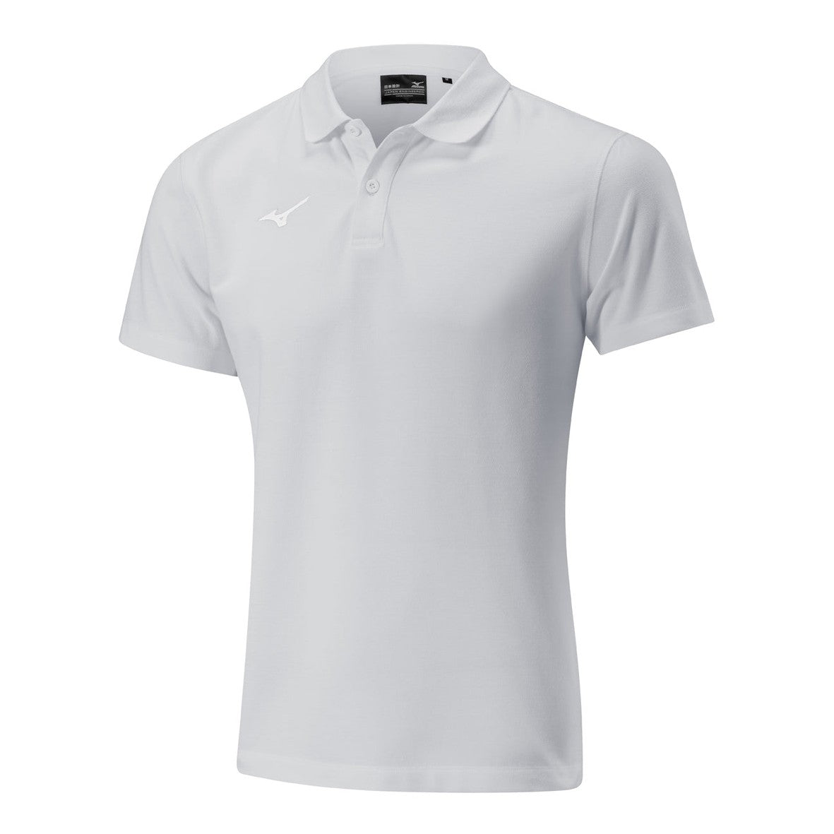 Mizuno Shizuoka Free Time Polo Shirt in navy with white accents, short-sleeve casual clothing for men.