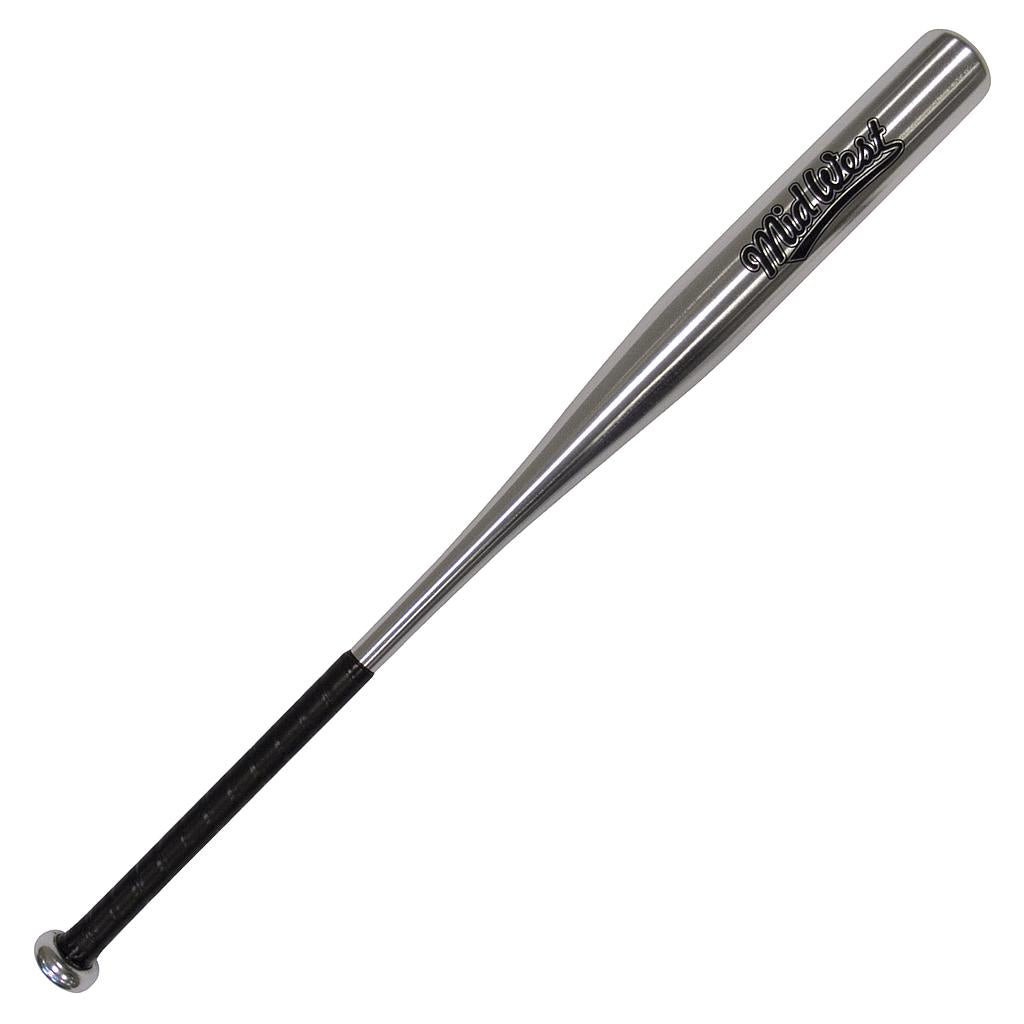 Midwest Alloy Baseball Bat 34-inch aluminum sporting goods bat with black handle and silver barrel for youth or adult baseball players.
