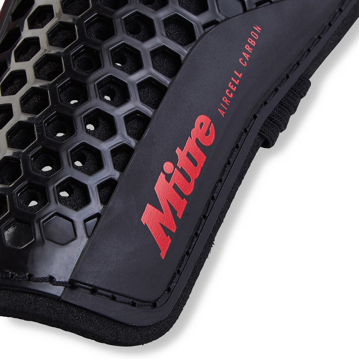 Mitre Aircell Carbon Slip-In Shinpad for football, lightweight and protective foam with carbon reinforcement visible in the image.