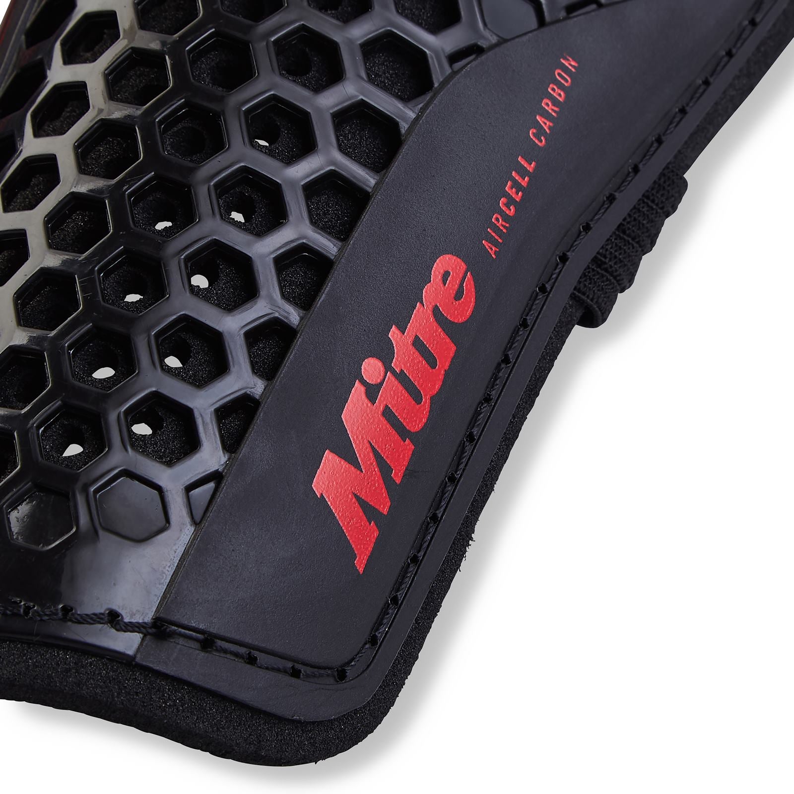 Mitre Aircell Carbon Slip-In Shinpad for football, lightweight and protective foam with carbon reinforcement visible in the image.