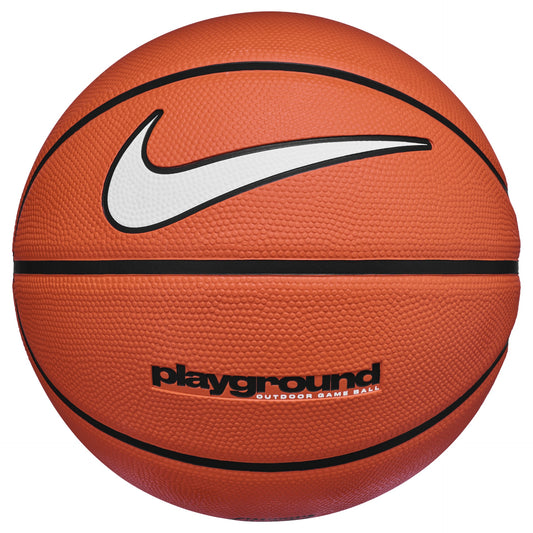 Nike Everyday Playground 8P outdoor basketball with textured surface and Nike logo, designed for outdoor basketball games.