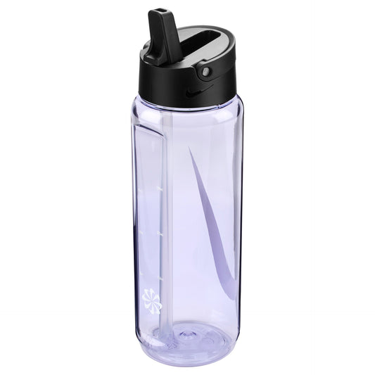 Nike TR Renew Recharge straw water bottle for sports hydration, with a sleek design and reusable plastic body.
