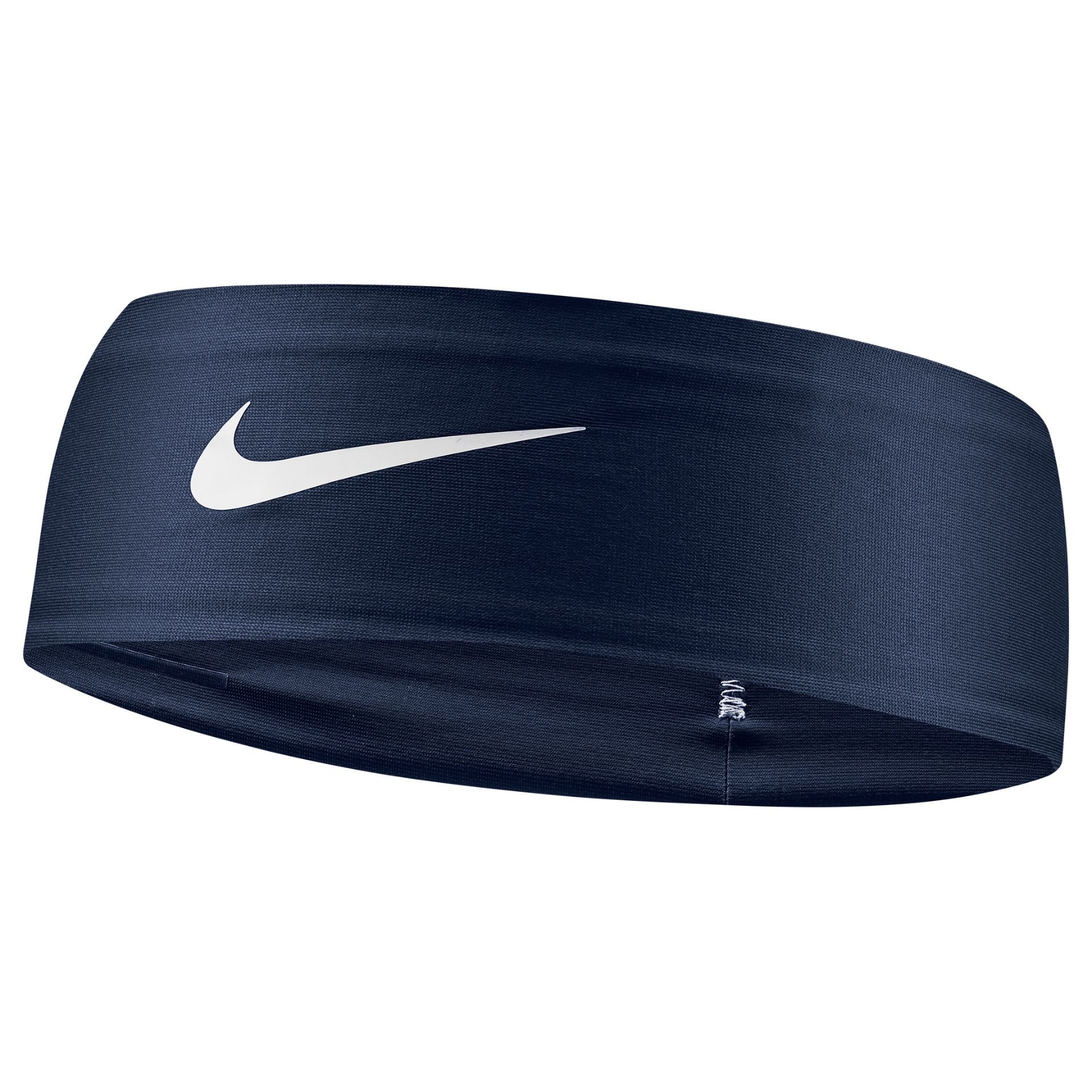 Nike Dri-Fit Fury Classic headband, moisture-wicking sweatband for sports, shown lying flat with Nike logo visible.