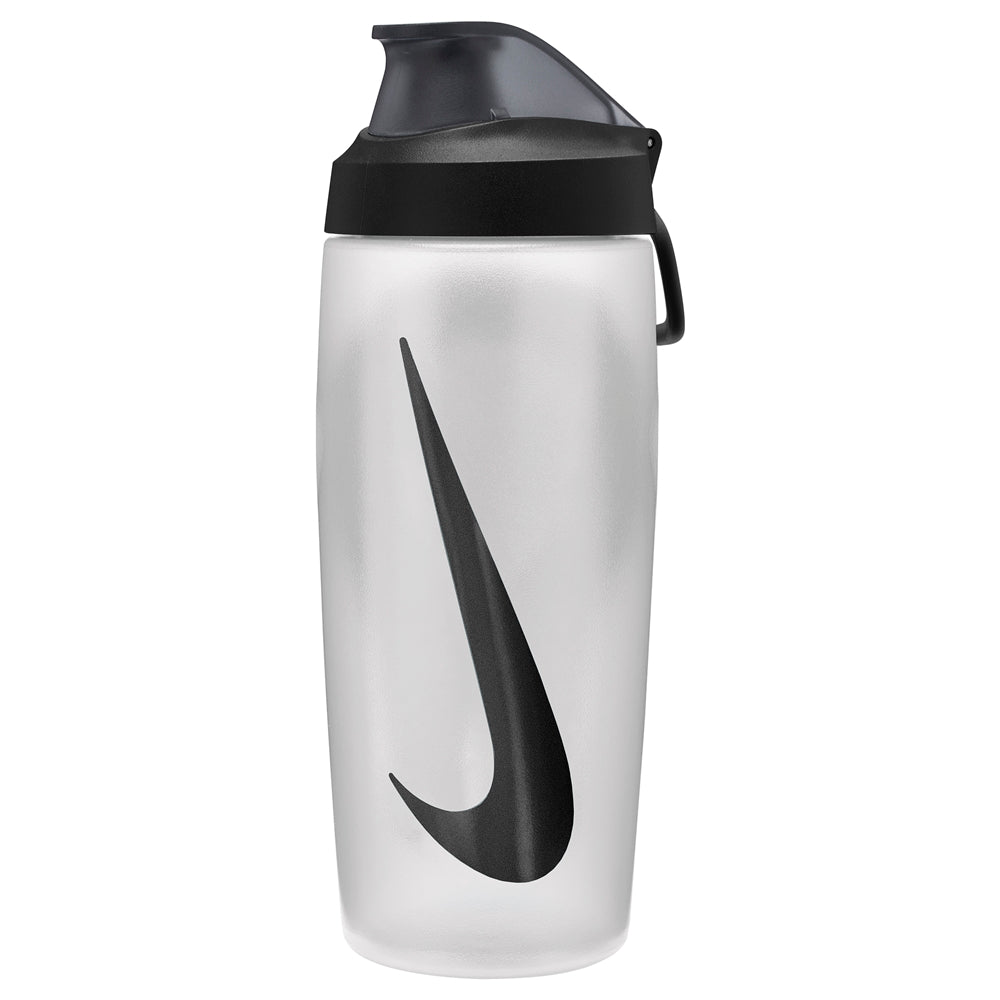 Nike Refuel Bottle with locking lid, 18oz secure sports bottle, durable plastic, ideal for active use and hydration on the go.