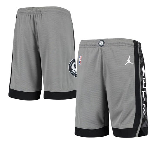 NBA Youth Brooklyn Nets Nike Swingman Icon Basketball Shorts - Grey