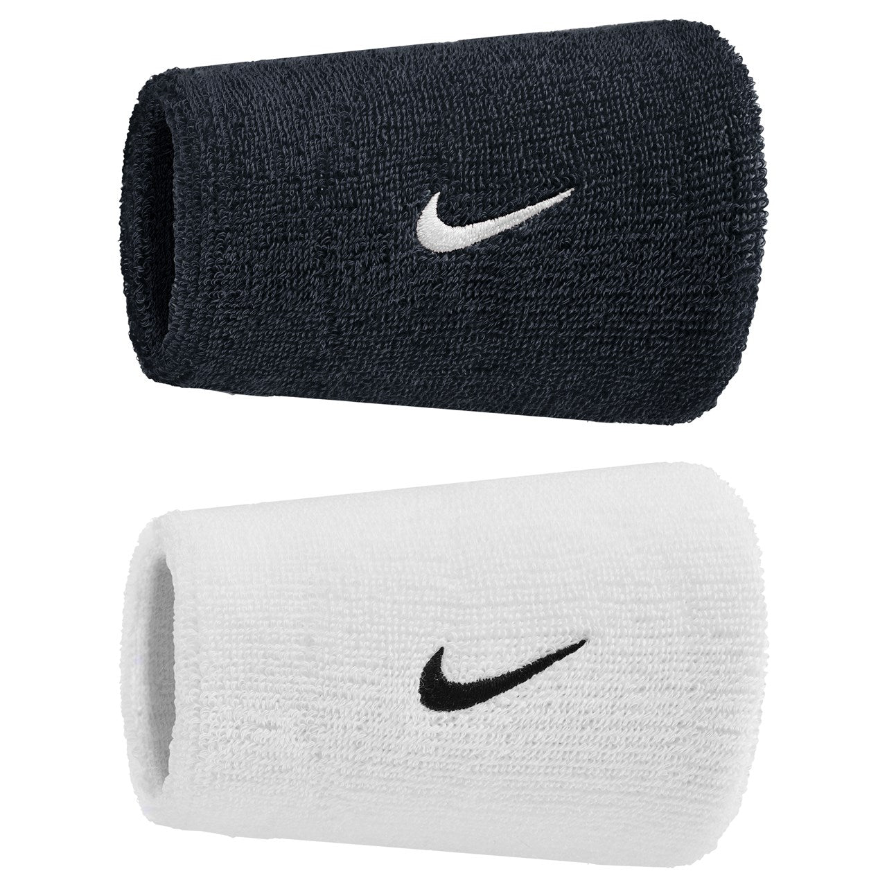 Nike Classic Doublewide Swoosh Wristband Black/White/Black
