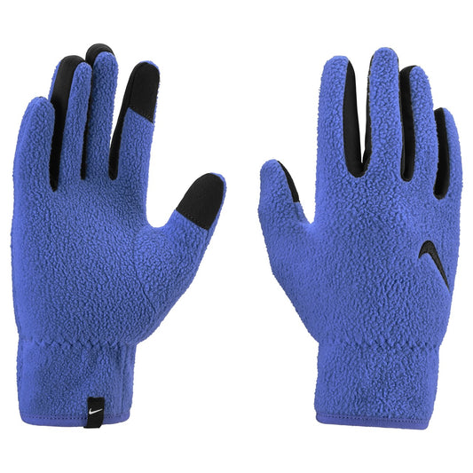 Nike Youths One Therma-Fit fleece winter gloves with insulated lining, black color, designed for warmth and comfort.