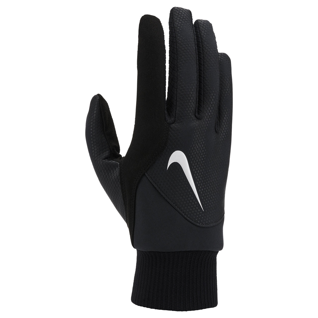 Nike Golf Therma Fit thermal golf glove with textured palm and knitted wrist for warmth and grip during cold weather.