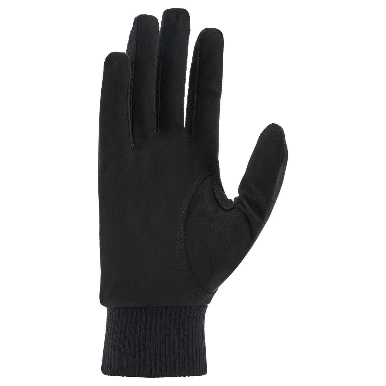 Nike golf thermal glove with black and white design, featuring textured palm for grip and Nike logo on the back.