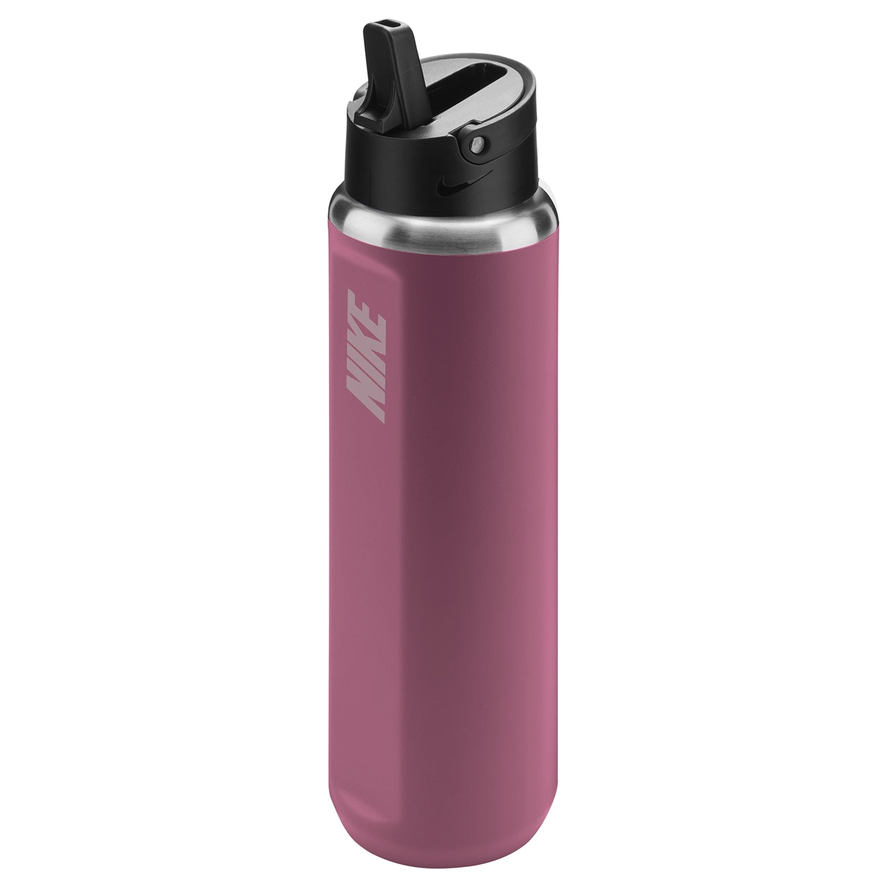 Nike SS Recharge Straw Bottle 24oz stainless steel water bottle with a built-in straw and sleek design.