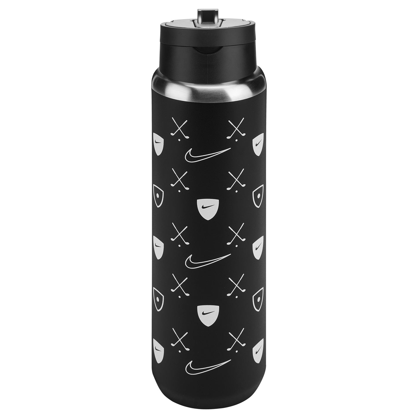 Nike SS Recharge Straw Bottle 24oz stainless steel water bottle with a straw, durable design, and Nike branding.