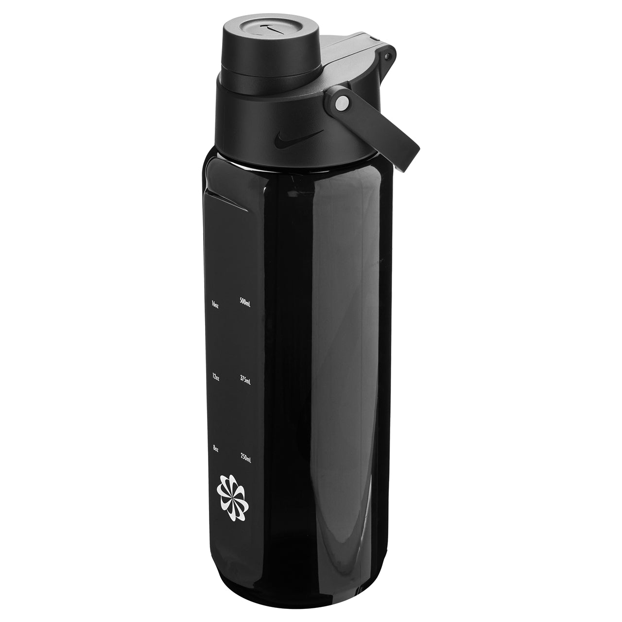 Nike TR Renew Recharge 24oz sports water bottle showing a sleek reusable bottle with a flip-top lid and Nike branding.