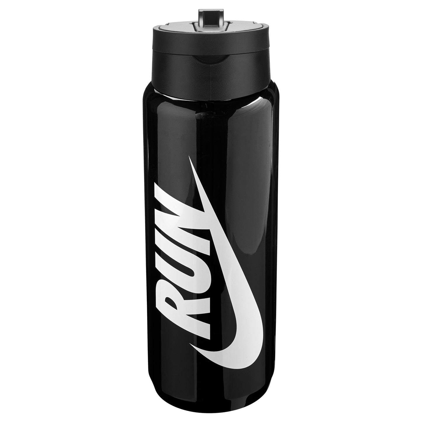 Nike TR Renew Recharge 24oz sports water bottle with straw, durable plastic design and leak-proof lid for active hydration.