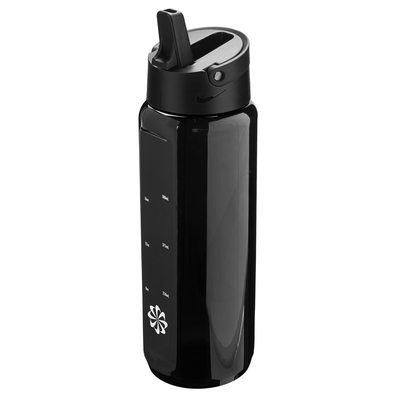 Nike TR Renew Recharge 24oz sports water bottle with straw, durable plastic design for hydration during workouts.