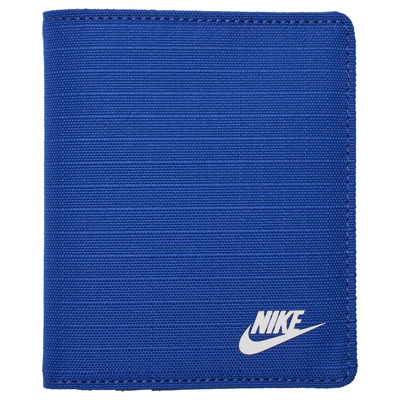 Nike Club Fold Wallet, compact folding accessories wallet with multiple card slots and sleek black design.