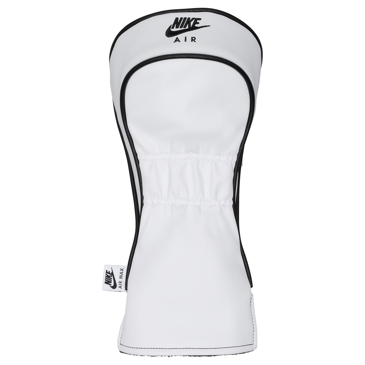 Nike Icon Driver headcover in purple, white, and black with Nike logo, designed for golf clubs.