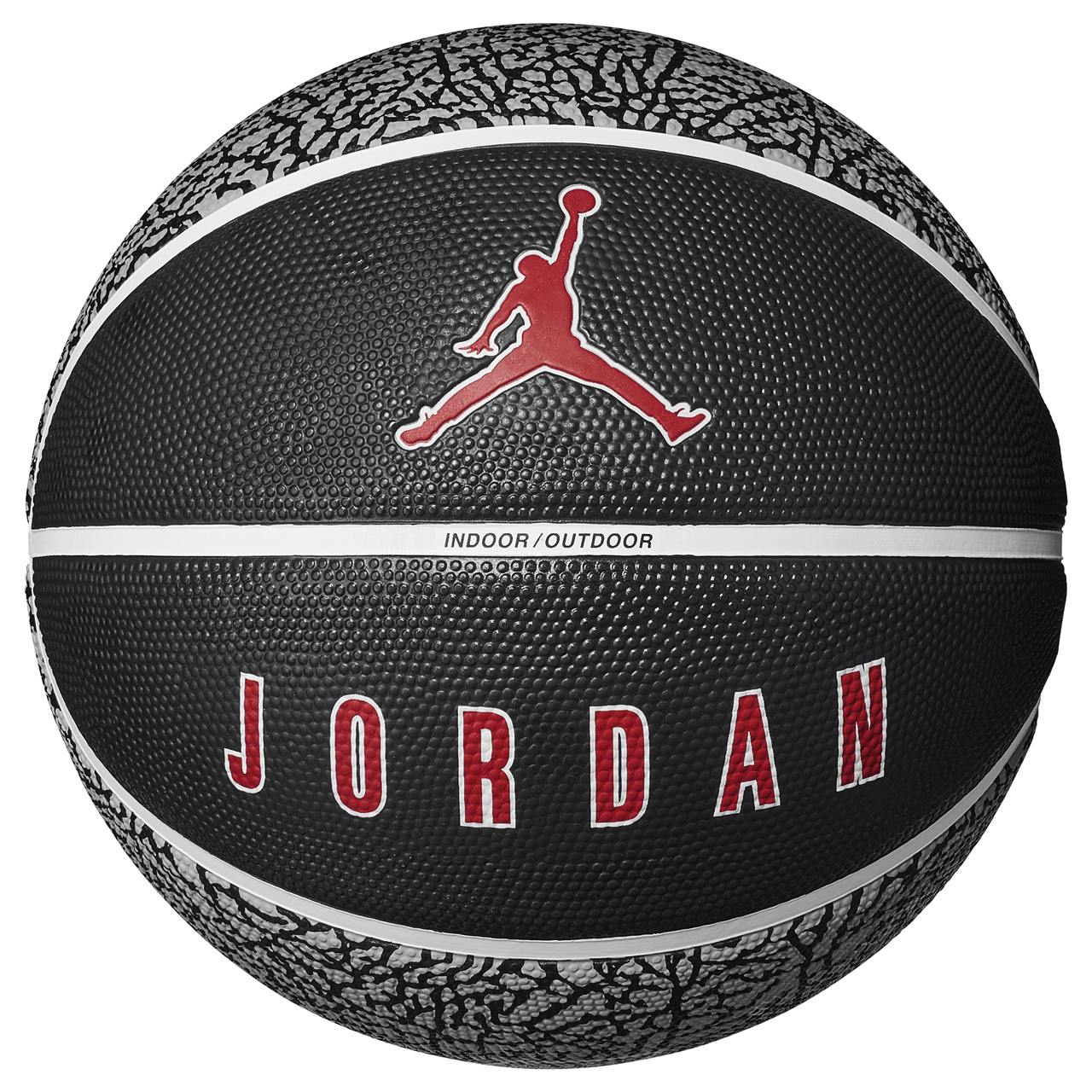 Nike Basketball Jordan Playground 2.0 size 7, vibrant orange and black Nike basketball with textured surface and Nike logo.
