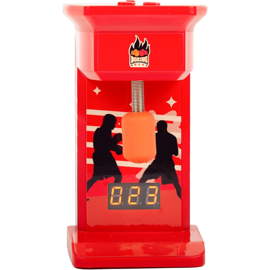 Retro Mini Finger Boxing Arcade Game by Thumbs Up, a compact sporting goods toy with colorful boxing gloves and mini punching bag.