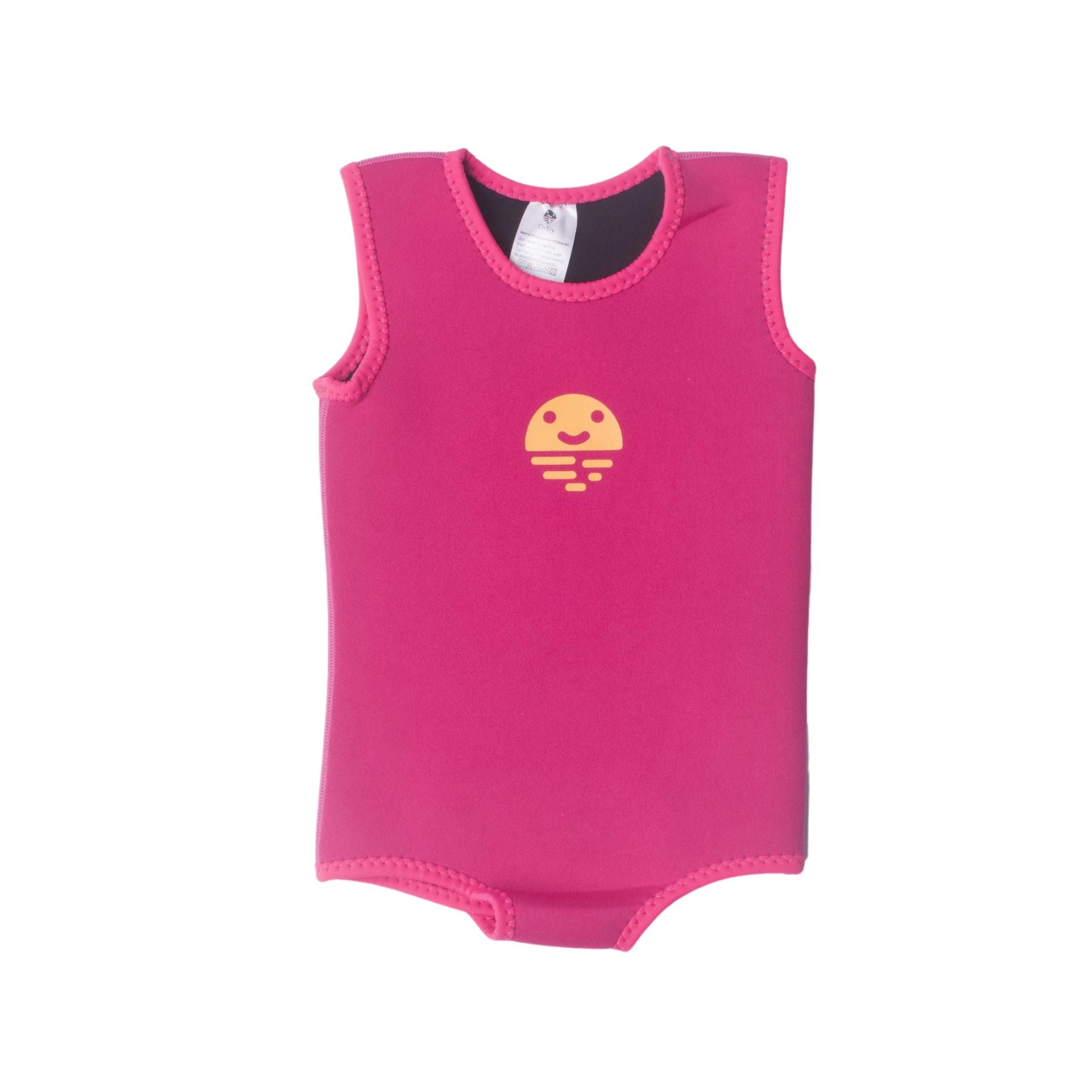 Orby Baby neoprene swimming wrap in blue, designed for infants, with soft, stretchy material for comfortable water activity.