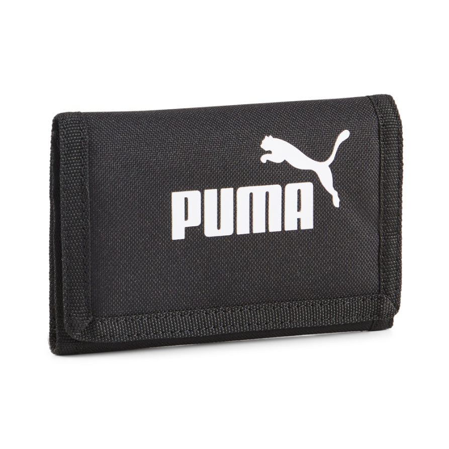 Puma Phase Wallet made of durable sporting goods material, featuring the Puma logo and multiple card slots.