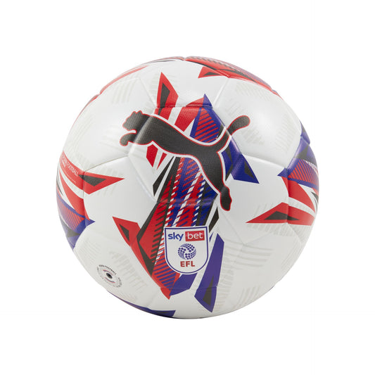 Puma Orbita 3 Sky Bet EFL football for 2024-2025 season, showing blue and white design with Puma logo.