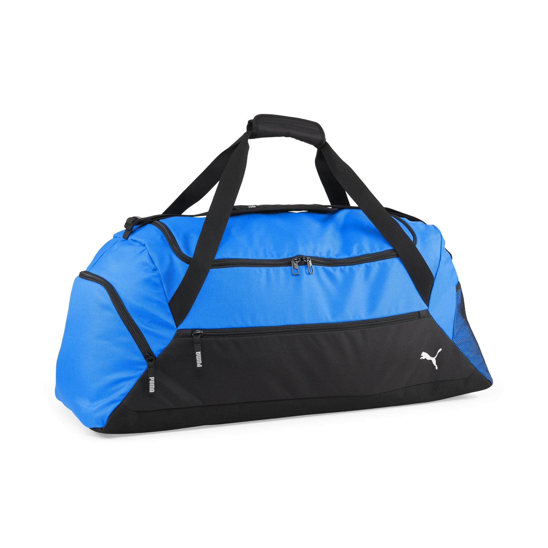 Puma teamGOAL teambag in black with Puma logo, sporting goods duffel bag for sports gear storage and transport